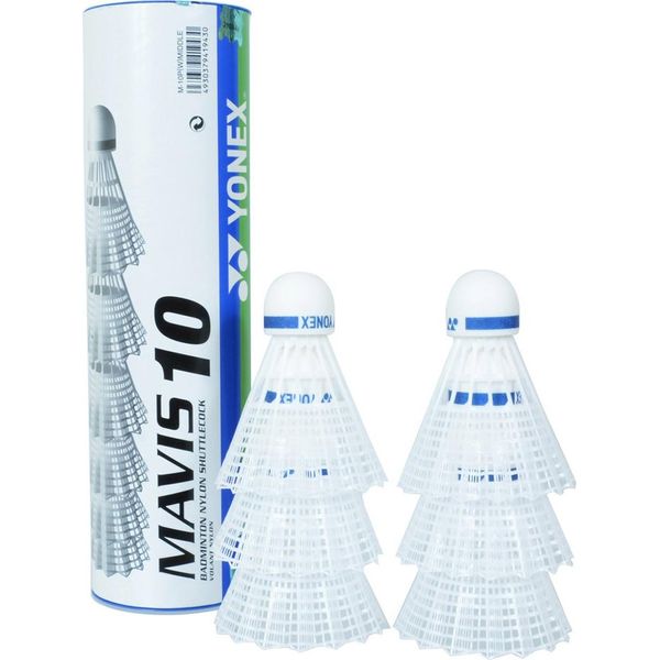 Yonex - Volano "Mavis 10"" Confezione Da 6 Pezzi - Nylon RD824 (Taglia Unica) (Bianco)"-image