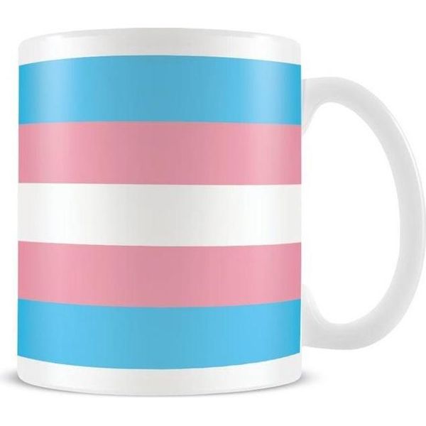 Pyramid International - Tazza Da Caffè "Transgender"", Bandiera PM4143 (Taglia Unica) (Bianco/Rosa/Blu)"-image