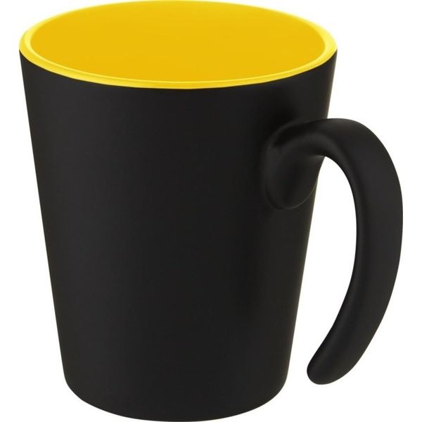 Bullet - Tazza Da Caffè "Oli"", Ceramica, 360Ml PF3849 (Taglia Unica) (Nero/Giallo)"-image