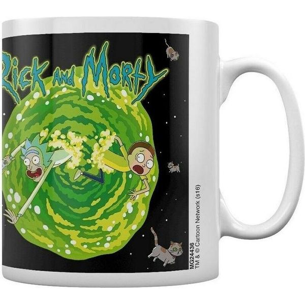 Rick And Morty - Tazza Da Caffè "Floating Cat Dimension"" PM2797 (Taglia Unica) (Nero/Verde)"-image