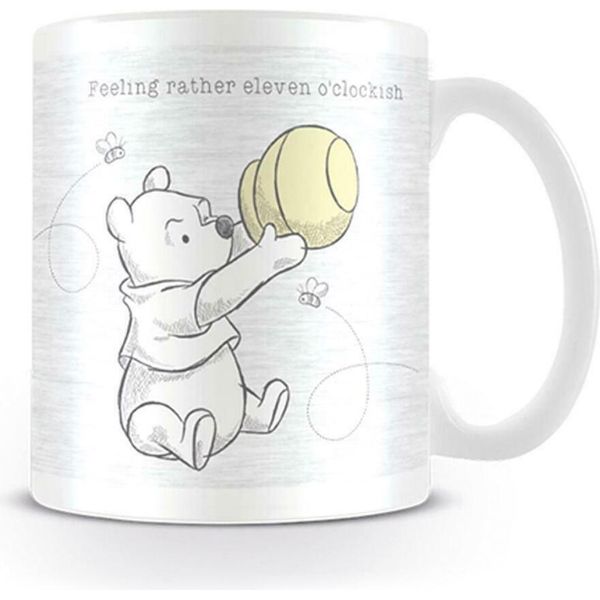 Winnie The Pooh - Tazza Da Caffè "Eleven O'clockish"" PM3074 (Taglia Unica) (Nero/Bianco/Giallo)"-image