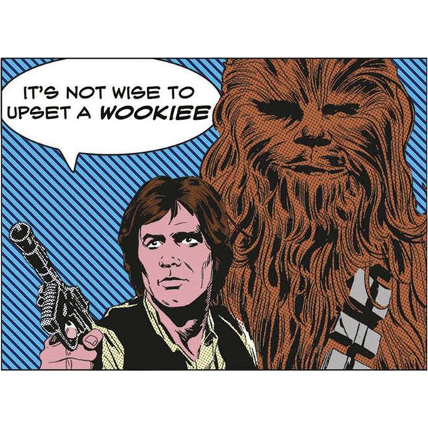Star Wars - Stampa Su Tela "Non è Saggio Turbare Un Wookiee"" PM3325 (80 Cm X 60 Cm) (Blu/Marrone/Bianco)"-image