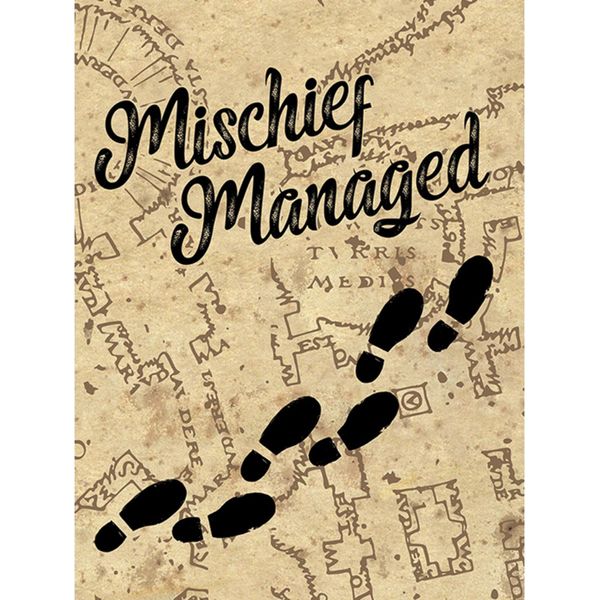 Harry Potter - Stampa Su Tela Con Cornice "Mischief Managed"" PM3699 (60 Cm X 80 Cm) (Marrone/Nero)"-image