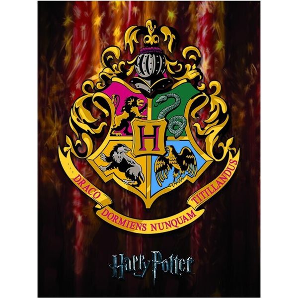 Harry Potter - Stampa Su Tela Con Cornice, Stemma Di Hogwarts PM3552 (50 Cm X 40 Cm) (A Colori)-image