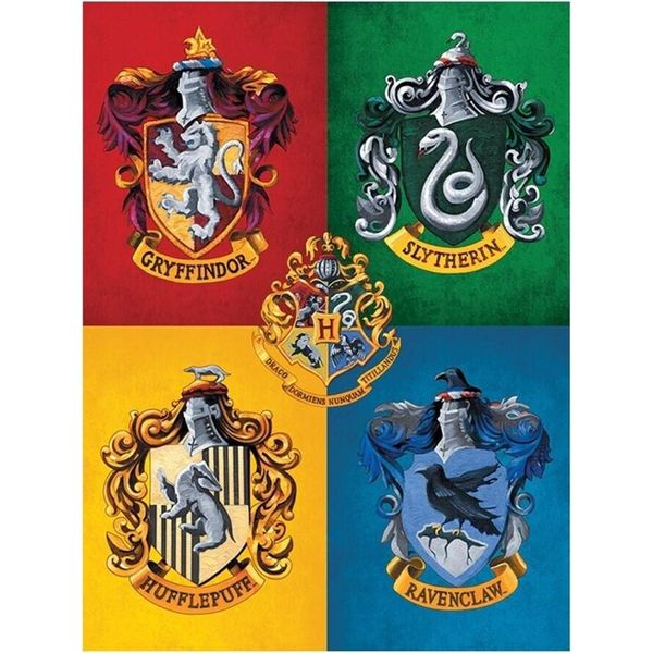 Harry Potter - Stampa Su Tela, Stemma PM3287 (80 Cm X 18 Mm X 60 Cm) (Giallo/Rosso/Verde)-image