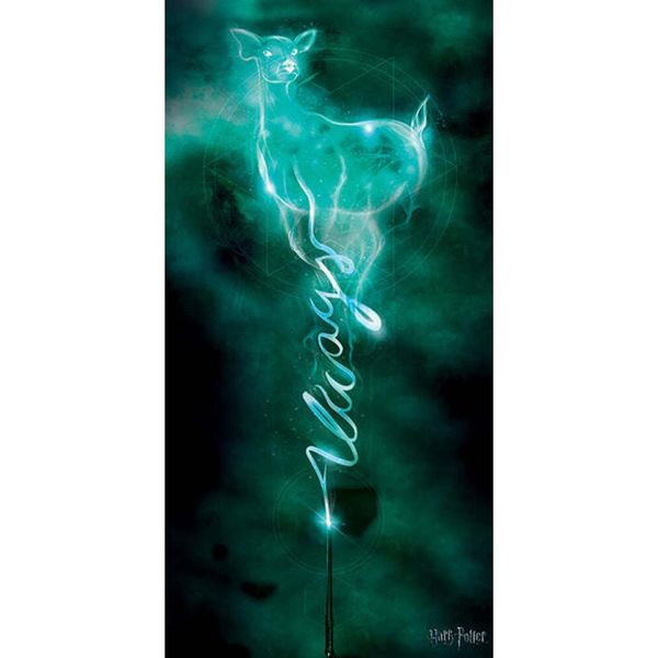 Harry Potter - Stampa Su Tela "Doe Always Patronus"" PM3346 (50 Cm X 100 Cm) (Nero/Blu)"-image
