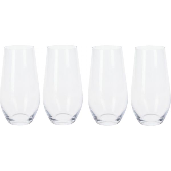 Set Di 4 Bicchieri Da Acqua Excellent Houseware, Cristallo, 6X15,5 Cm, 580 Ml, Trasparenti-image