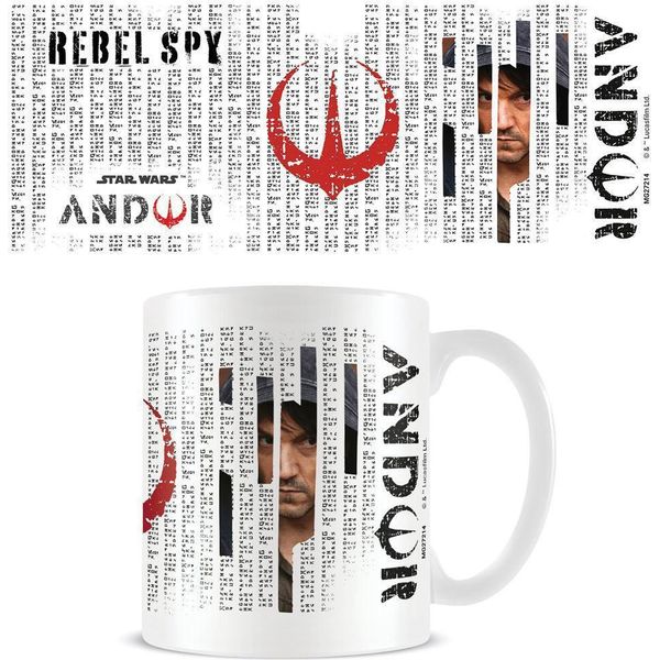 Star Wars: Andor - Tazza Da Caffè, Scrittura Aurebesh PM4534 (Taglia Unica) (Bianco/Nero/Rosso)-image