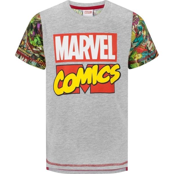 Marvel Comics - Maglietta Per Ragazzi NS6724 (158-164) (Grigio Screziato/Rosso/Verde)-image