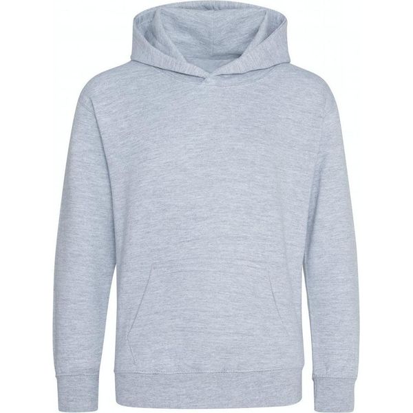 Awdis - Felpa Con Cappuccio In Cotone Da Agricoltura Biologica Per Bambini PC4388 (128) (Grigio Screziato)-image