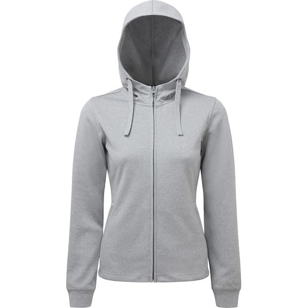 Tridri - Felpa Con Cappuccio E Zip A Tutta Lunghezza Da Donna RW8440 (S) (Grigio Screziato)-image