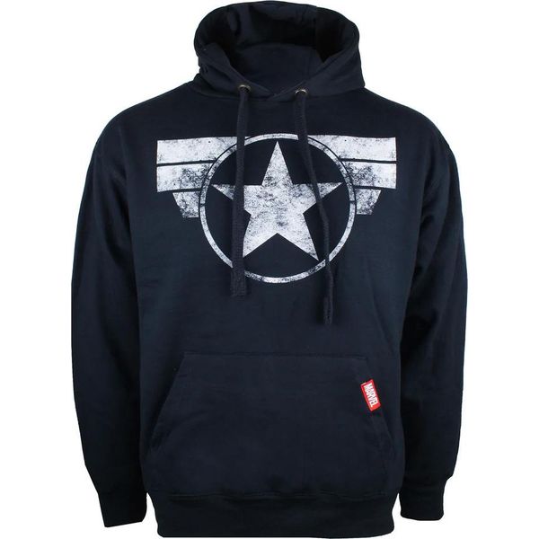 Captain America - Felpa Con Cappuccio Da Uomo TV149 (L) (Blu Navy)-image
