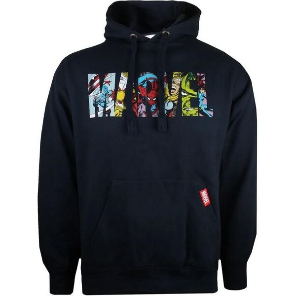 Marvel - Felpa Con Cappuccio Logo Da Uomo TV722 (Xxl) (Blu Navy)-image