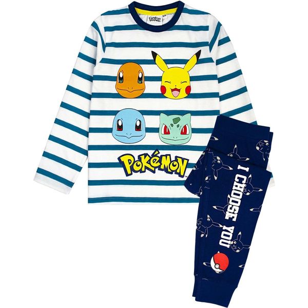 Pokemon - Pigiama Da Bambino NS6703 (146-152) (Bianco/Blu/Giallo)-image