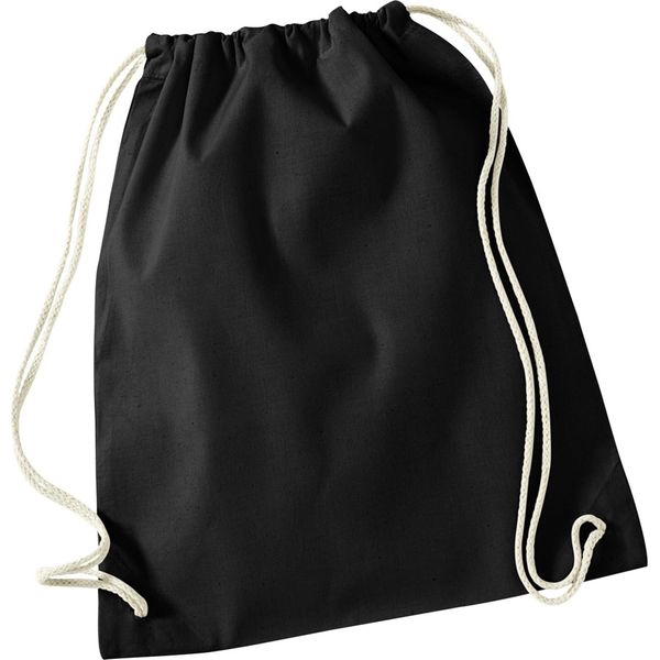 Westford Mill - Borsa Da Ginnastica In Cotone Riciclato RW8542 (Taglia Unica) (Nero)-image