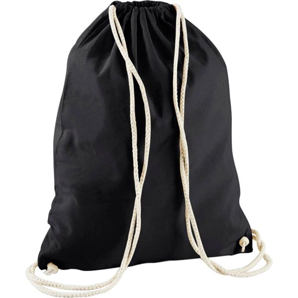 Westford Mill - Borsa Da Ginnastica In Cotone Riciclato BC5020 (Taglia Unica) (Nero)-image