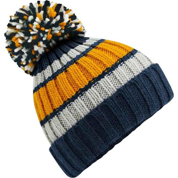 Beechfield - Berretto "Hygge Striped"" Per Uomo/Donna Unisex PC4694 (Taglia Unica) (Senape/Blu)"-image