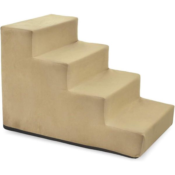 Scale Per Cani Scale Per Gatti Scale Per Animali Domestici Ausilio Per Arrampicarsi Rivestimento In Peluche 4 Gradini Velluto Beige-image