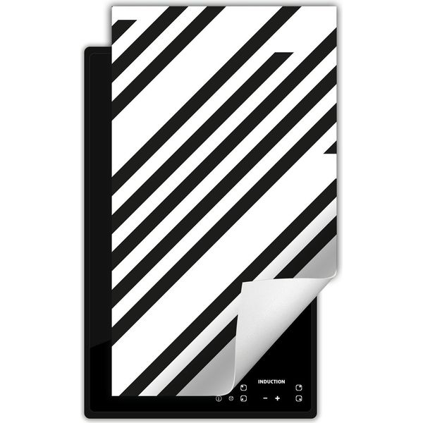 Darhaus Piastra Di Copertura Per Stufa 1 Pezzo 30X52 Cm Tappetino Antiscivolo Roll-Up, Nero - Strisce-image