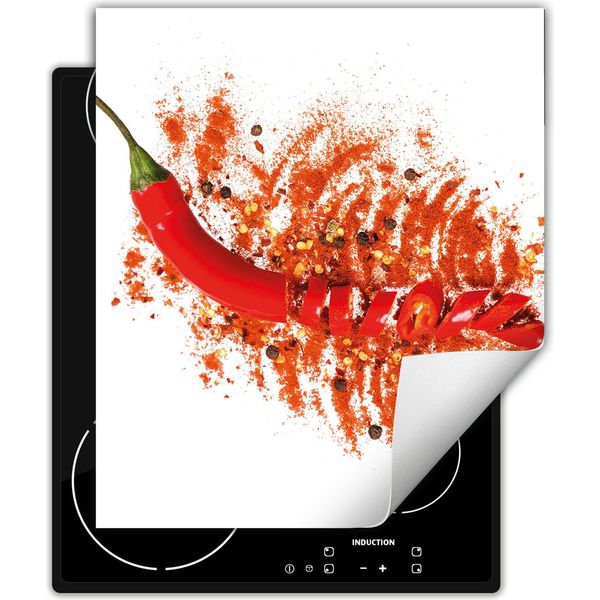Darhaus Piastra Di Copertura Per Fornelli 45X52 Cm Tappetino Antiscivolo Roll-Up, Rosso - Chilli-image