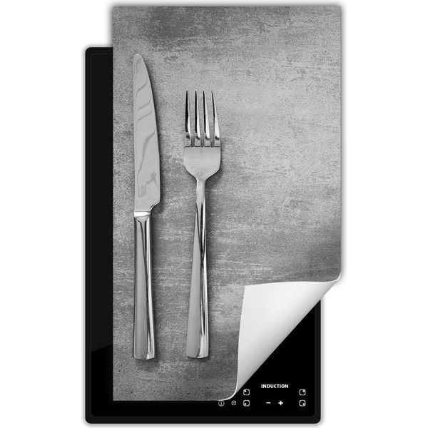 Darhaus Piastra Di Copertura Per Stufa 1 Pezzo 30X52 Cm Tappetino Antiscivolo Roll-Up, Grigio - Ardesia-image