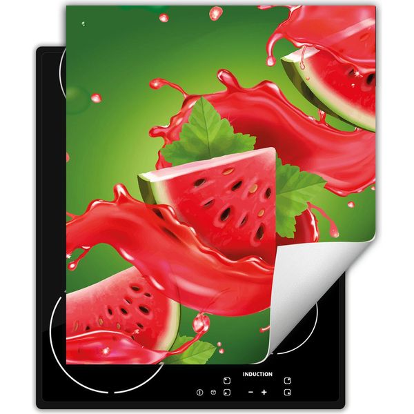 Darhaus Piastra Di Copertura Per Fornelli 45X52 Cm Tappetino Antiscivolo Roll-Up, Verde - Anguria-image