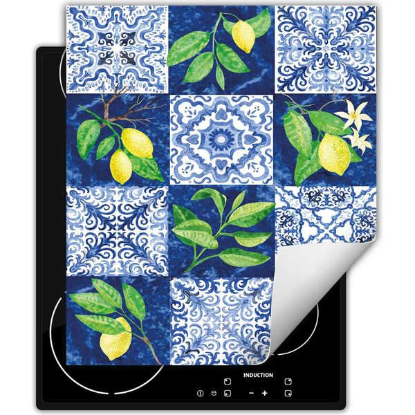 Darhaus Piastra Di Copertura Per Stufa 45X52 Cm Tappetino Antiscivolo Roll-Up, Blu - Mosaico-image