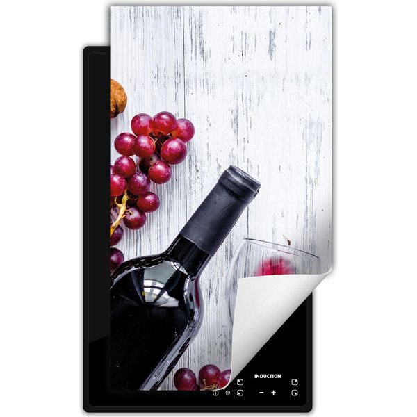 Darhaus Piastra Di Copertura Per Stufa 1 Pezzo 30X52 Cm Tappetino Antiscivolo Roll-Up, Vino - Bianco - Legno-image