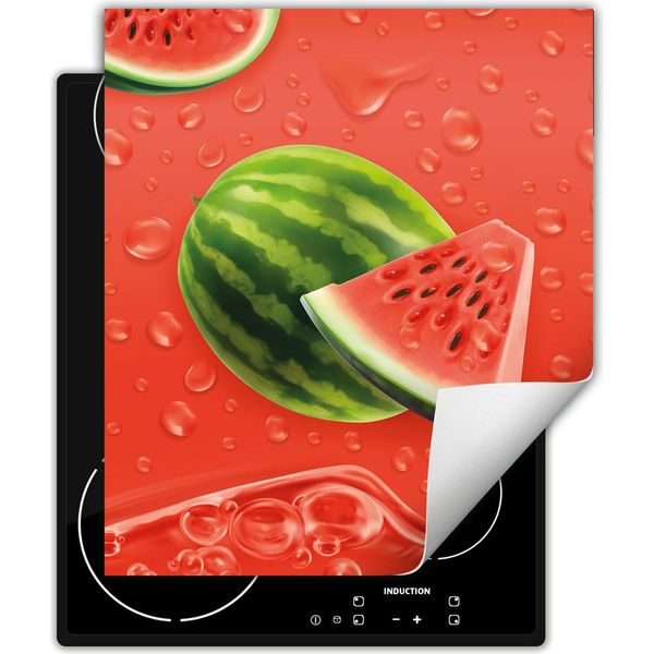 Darhaus Piastra Di Copertura Per Fornelli 45X52 Cm Tappetino Antiscivolo Roll-Up, Anguria-image