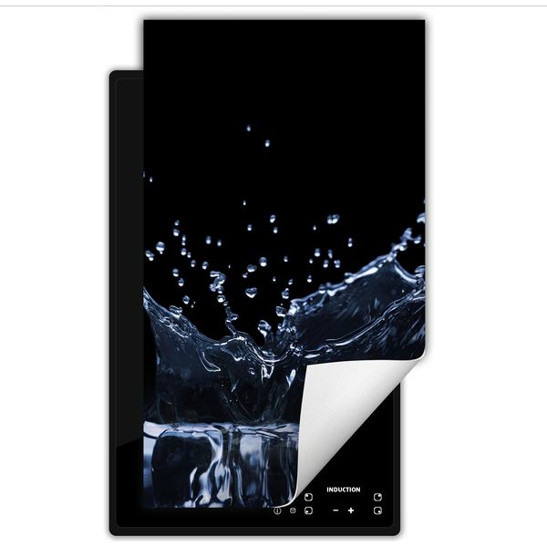 Darhaus Piastra Di Copertura Per Stufa 1 Pezzo 30X52 Cm Tappetino Antiscivolo Roll-Up, Nero - Acqua-image
