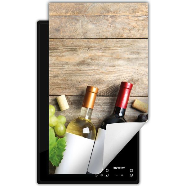 Darhaus Piastra Di Copertura Per Stufa 1 Pezzo 30X52 Cm Tappetino Antiscivolo Roll-Up, Legno - Vino-image