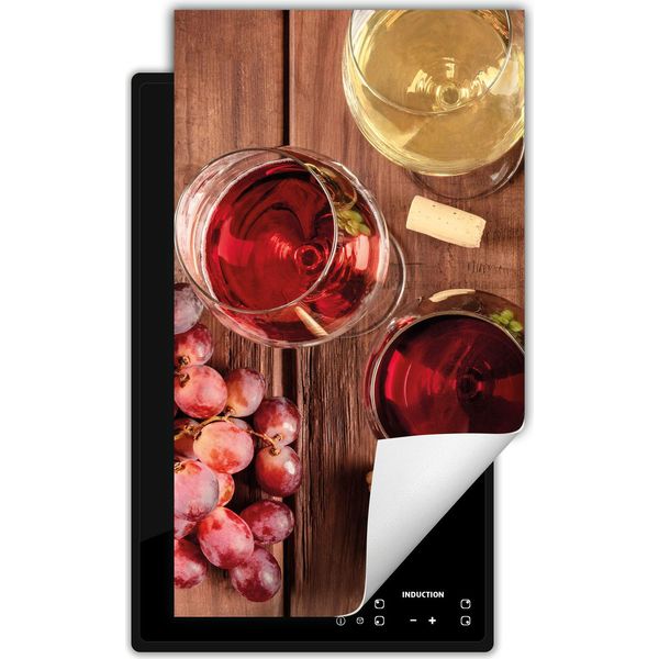 Darhaus Piastra Di Copertura Per Stufa 1 Pezzo 30X52 Cm Tappetino Antiscivolo Roll-Up, Vino - Legno-image