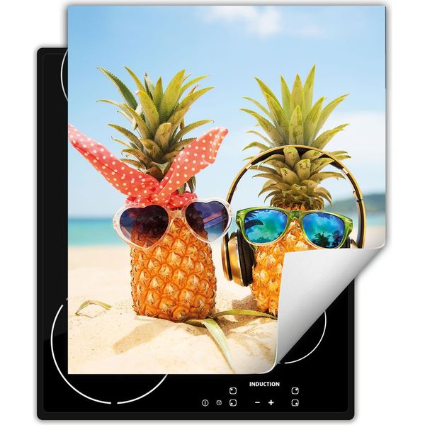 Darhaus Piastra Di Copertura Per Fornelli 45X52 Cm Tappetino Antiscivolo Arrotolabile, Ananas - Spiaggia-image