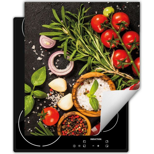 Darhaus Piastra Di Copertura Per Fornelli 45X52 Cm Tappetino Antiscivolo Roll-Up, Spezie - Pomodoro-image