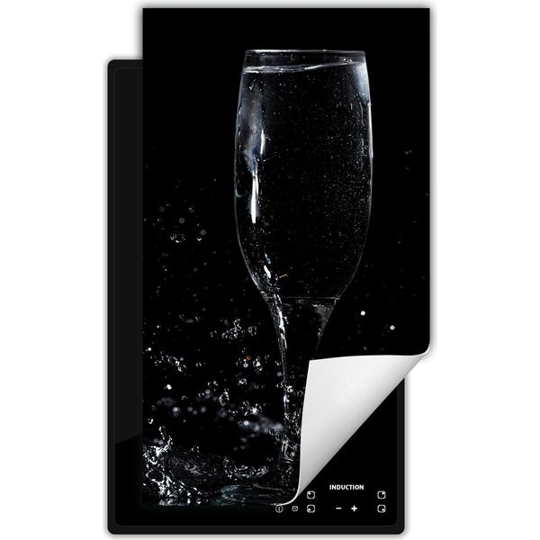 Darhaus Piastra Di Copertura Per Stufa 1 Pezzo 30X52 Cm Tappetino Antiscivolo Roll-Up, Nero - Acqua-image