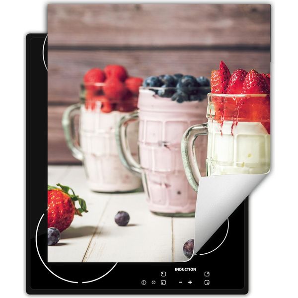 Darhaus Piastra Di Copertura Per Fornelli 45X52 Cm Tappetino Antiscivolo Roll-Up, Dessert - Frutta-image