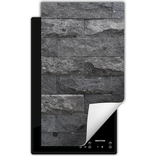 Darhaus Piastra Di Copertura Per Stufa 1 Pezzo 30X52 Cm Tappetino Antiscivolo Roll-Up, Grigio - Brick-image
