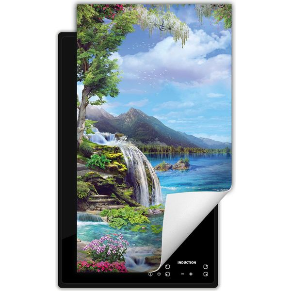 Darhaus Piastra Di Copertura Per Stufa 1 Pezzo 30X52 Cm Tappetino Antiscivolo Roll-Up, Lago - Paesaggio-image