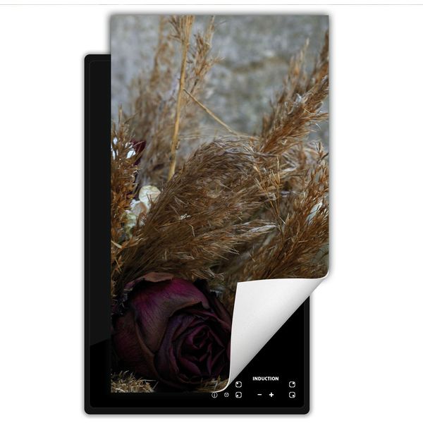 Darhaus Piastra Di Copertura Per Stufa 1 Pezzo 30X52 Cm Tappetino Antiscivolo Roll-Up, Fiori-image