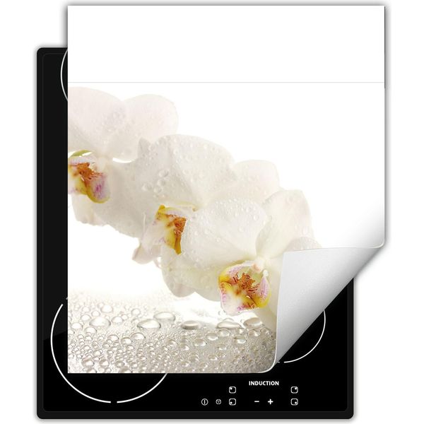 Darhaus Piastra Di Copertura Per Fornelli 45X52 Cm Tappetino Antiscivolo Roll-Up, Bianco - Orchidea-image