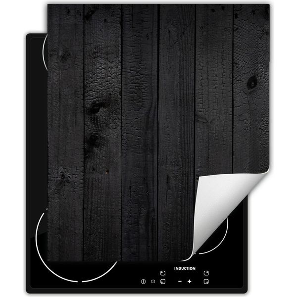 Darhaus Piastra Di Copertura Per Stufa 45X52 Cm Tappetino Antiscivolo Roll-Up, Nero - Legno-image