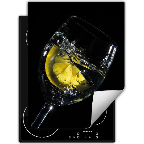 Darhaus Piastra Di Copertura Per Fornelli Piastra Di Copertura Monopezzo Per Piano Cottura In Ceramica Copertura Per Piano Cottura A Induzione Tappetino Avvolgibile 40X52 Cm, Nero - Acqua-image