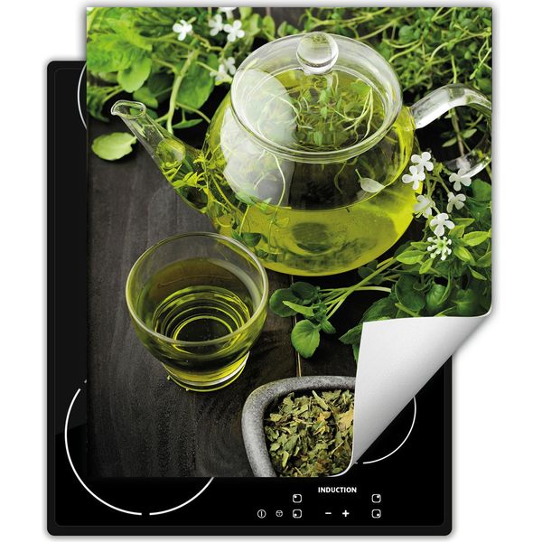Darhaus Piastra Di Copertura Per Fornelli 45X52 Cm Tappetino Antiscivolo Roll-Up, Verde - Tea-image