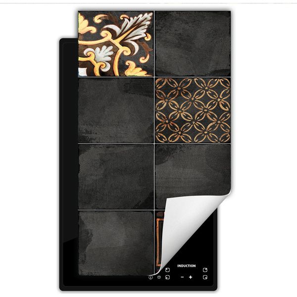 Darhaus Piastra Di Copertura Per Stufa 1 Pezzo 30X52 Cm Tappetino Antiscivolo Roll-Up, Grigio - Mosaico-image