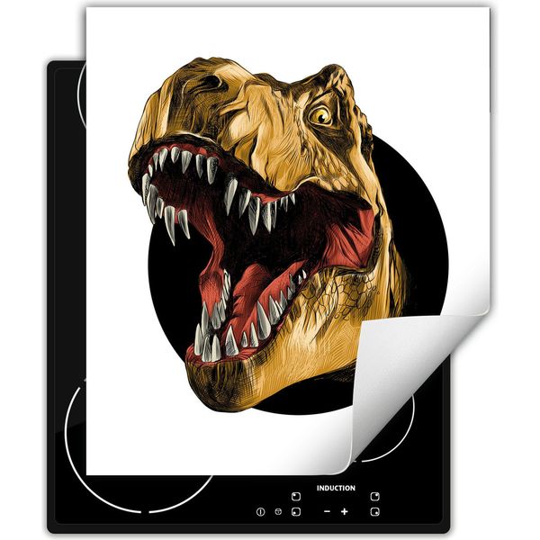 Darhaus Piastra Di Copertura Per Fornelli 45X52 Cm Tappetino Antiscivolo Roll-Up, Dinosauro-image