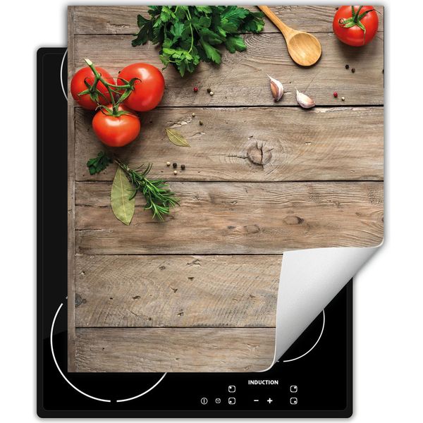 Darhaus Piastra Di Copertura Per Stufa 45X52 Cm Tappetino Antiscivolo Roll-Up, Pomodoro - Legno-image