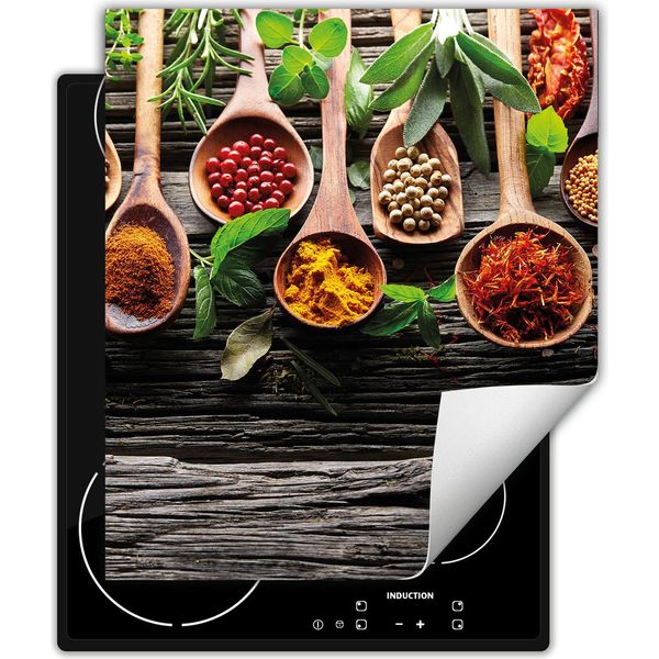 Darhaus Piastra Di Copertura Per Stufa 45X52 Cm Tappetino Antiscivolo Roll-Up, Spezie - Legno-image