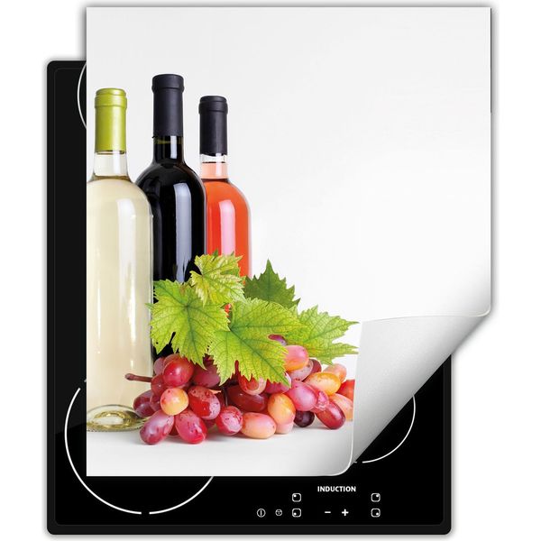 Darhaus Piastra Di Copertura Per Fornelli 45X52 Cm Tappetino Antiscivolo Roll-Up, Bianco - Vino-image