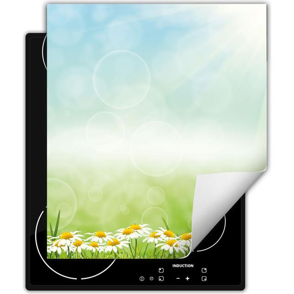 Darhaus Piastra Di Copertura Per Fornelli 45X52 Cm Tappetino Antiscivolo Roll-Up, Margherite - Fiori-image