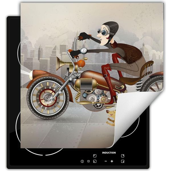 Darhaus Piastra Di Copertura Per Stufa 50X52 Cm Tappetino Antiscivolo Roll-Up, Grigio - Moto-image